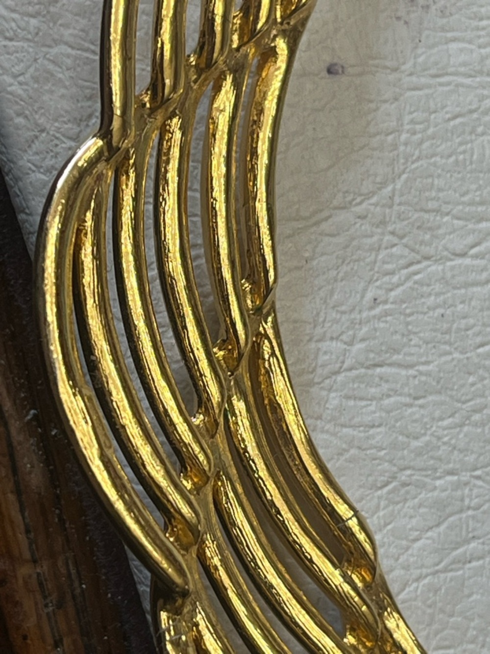 Napier Goldtone Structural Collar Necklace Statement Ribbed Bib Vintage 90s - Picture 7 of 9